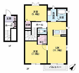 アマティスタA 2LDKの間取図画像