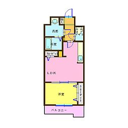 グランディール椋野 1LDKの間取図画像