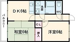 グランシティーニュートン 2DKの間取図画像