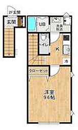 Rainbow Mirai A棟 1Kの間取図画像