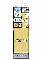 フォレストコートくろいA 1Kの間取図画像