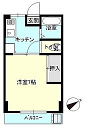 フロンテア相沢 1Kの間取図画像
