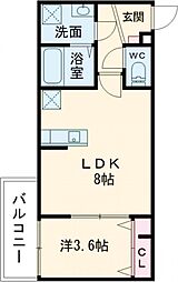 ジーメゾン戸畑フローレ 1LDKの間取図画像