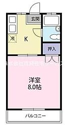 セピア 1DKの間取図画像