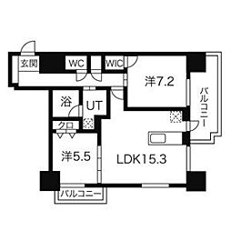 マストライフ南4条 2LDKの間取図画像