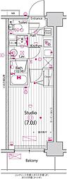 ガーラプライム横濱関内 1Kの間取図画像