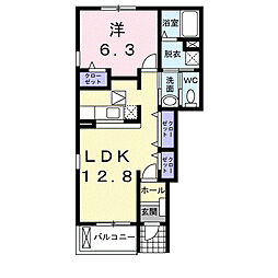 グリーンヴィレッジ 1LDKの間取図画像
