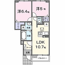 ローラ ハウス 2LDKの間取図画像