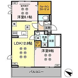 恵彩館 2LDKの間取図画像