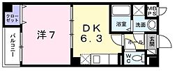 ヴィラフォンテーヌ桂川 1DKの間取図画像
