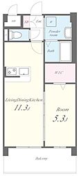 GRAND CENTRAL HARA 1LDKの間取図画像