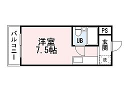 アートシティ小波瀬 ワンルームの間取図画像