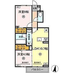 ロイヤルタウン大和町尼寺 2LDKの間取図画像