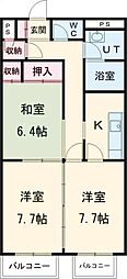ラフィーネササザワビル 3Kの間取図画像