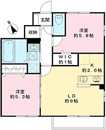 BE-9・A 2LDKの間取図画像