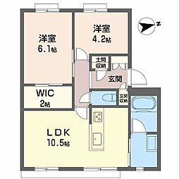 フレグランス阪南C棟 2LDKの間取図画像