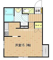 Y'Sファースト ワンルームの間取図画像