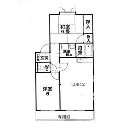 ヴィラハイツ伏見 2LDKの間取図画像