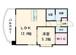 グランフィーネ祇園橋 1LDKの間取図画像
