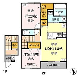 グランフォレスタ 2LDKの間取図画像