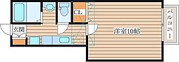 エルマーノ愛子中央参番館 1Kの間取図画像