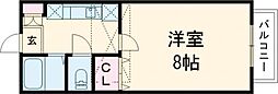 ロワール弐番館 1Kの間取図画像