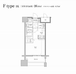 エンクレスト博多スタイル ワンルームの間取図画像