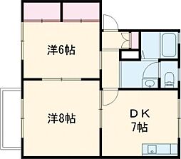 ジョイハウスA 2DKの間取図画像