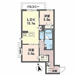 シャーメゾンひいらぎ 2LDKの間取図画像