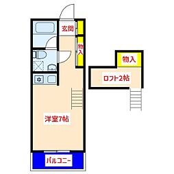 GARDENIA中央 ワンルームの間取図画像