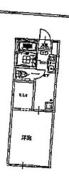 ヴィラ医大前II ワンルームの間取図画像