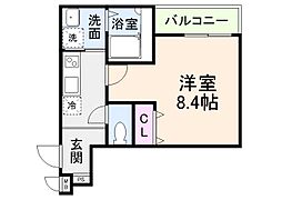 フジパレス喜連西 1Kの間取図画像