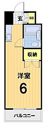 フローライト 1Kの間取図画像