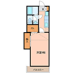 ルピシアS 1Kの間取図画像