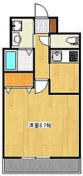 クロノス29新町 1Kの間取図画像