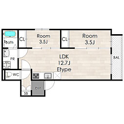 TIO HAVRE 2LDKの間取図画像