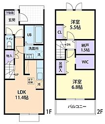 Rosage(ロザージュ) A 2LDKの間取図画像