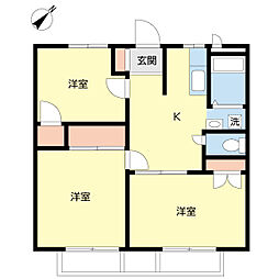 マイ・アビエA 3Kの間取図画像