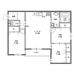 ボヌール高槻 3LDKの間取図画像