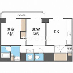 ヌーベルコート三国ヶ丘 1Kの間取図画像