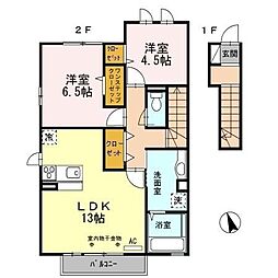 ハバエントピア 2LDKの間取図画像