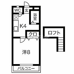 サンハイツサノックス(有)サノックス寮B棟 1Kの間取図画像