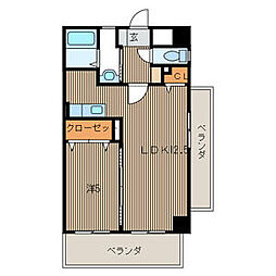 アヴァンセ陣原駅前 1LDKの間取図画像