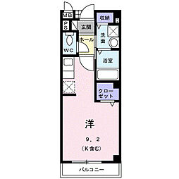 アラチェル ワンルームの間取図画像