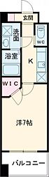 ギャラン竪町 1Kの間取図画像