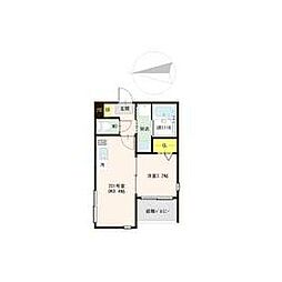 ハーモニーテラス高松VI初期費用5万円パック 1DKの間取図画像