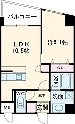 デカルブ 1LDKの間取図画像