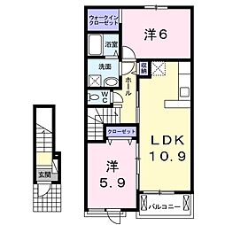 コンシェリア 2LDKの間取図画像
