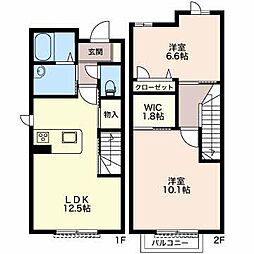 エテルノ・レガーロA棟 2LDKの間取図画像