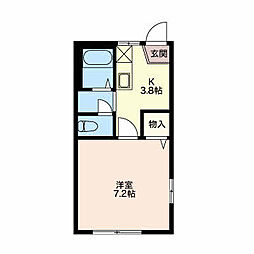 フレグランス西林B 1Kの間取図画像